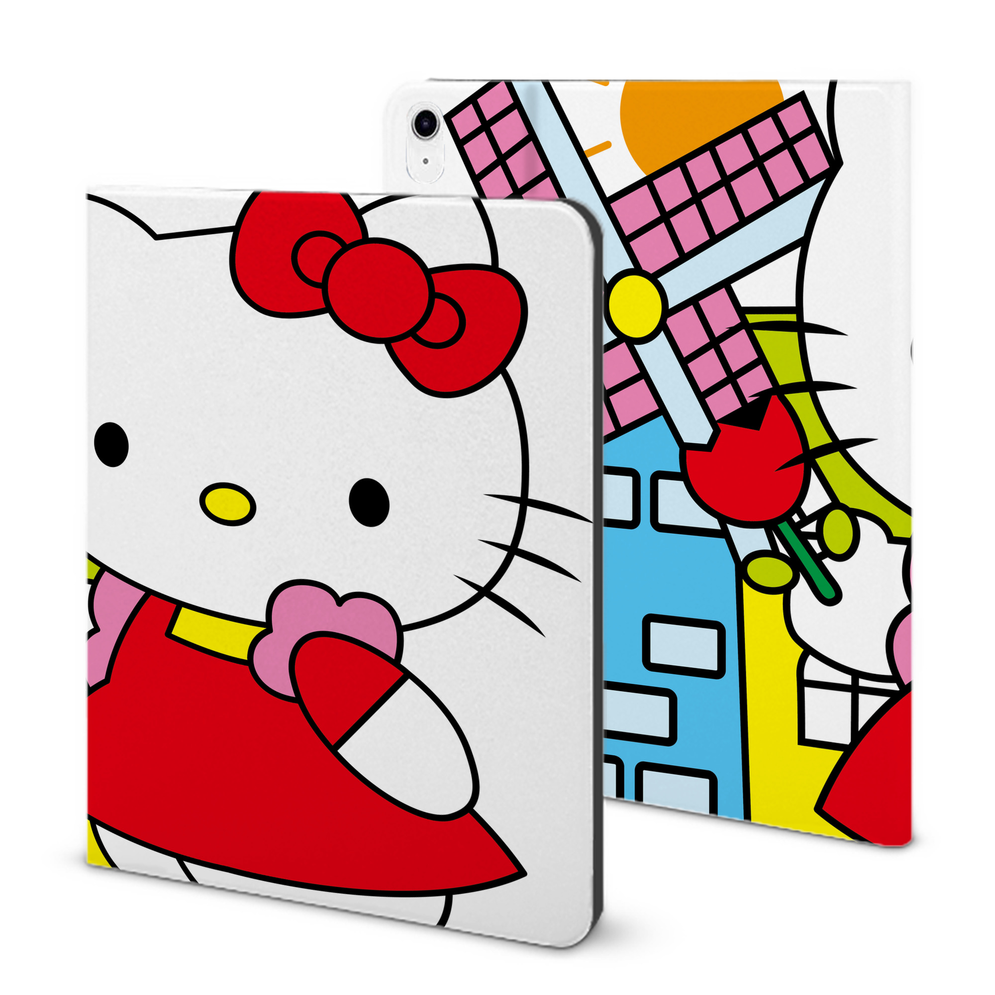 （画像用） Hello Kitty ハローキティ IPad ケース ブック型 PUレザー TPU 耐衝撃 軽量 薄型 ペン収納なし 全面保護 IPad 各モデル対応